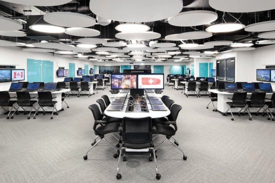 Interior of office with desks